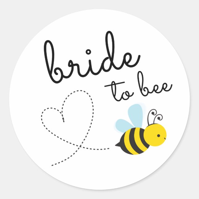 Cute Yellow Bride To Bee Classic Round Sticker (Front)
