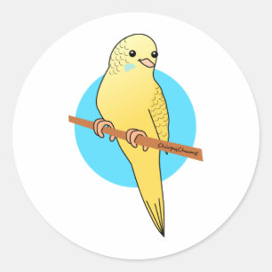 Cute Yellow Budgie Classic Round Sticker