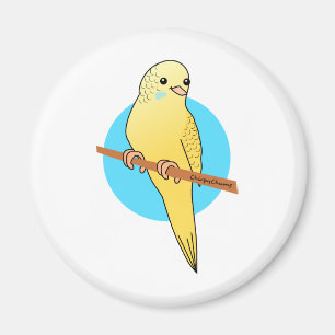 Cute Yellow Budgie Magnet