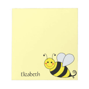 Cute Yellow Bumble Bee Personalize Notepad