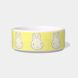 Cute yellow cartoon bunny pattern bowl