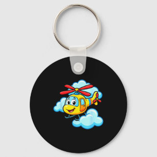 Cute yellow cartoon helicopter funny chopper kids keychain