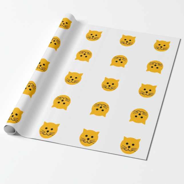 Cute yellow cats wrapping paper (Unrolled)