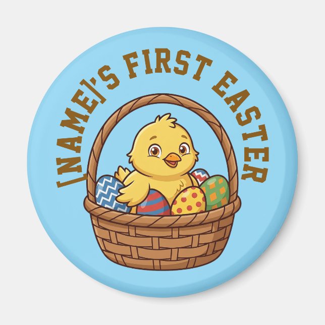 Cute Yellow Chick Farm Animal Personalized Magnet (Front)
