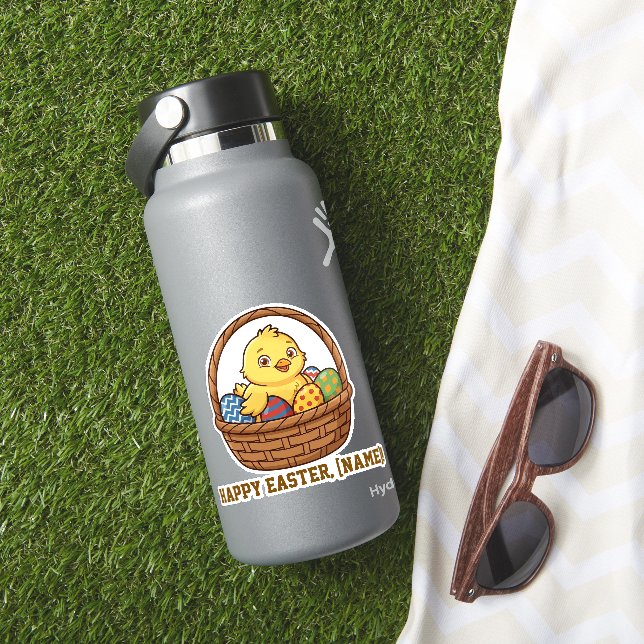 Cute Yellow Chick in Easter Basket Personalized St (HydroFlask Insitu)