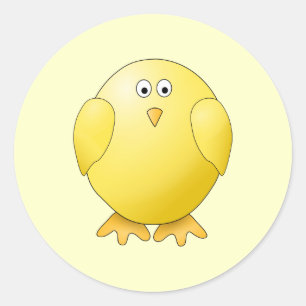 Cute Yellow Chick. Little Bird. Classic Round Sticker
