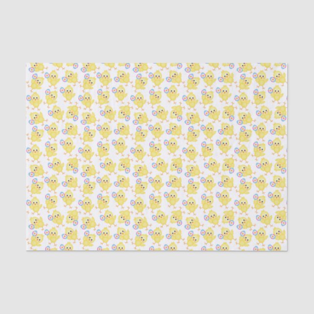 Cute Yellow Chick Pattern | Easter Tissue Paper (Front)