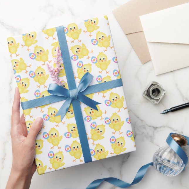Cute Yellow Chick Pattern | Easter Wrapping Paper (Gifting)