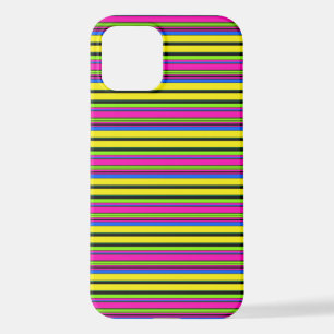 Cute yellow colourful stripes iPhone 12 case