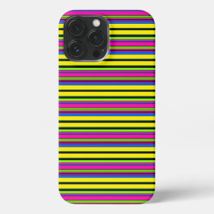 Cute yellow colourful stripes iPhone 13 pro max case