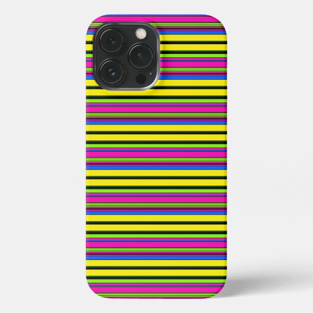 Cute yellow colourful stripes iPhone case (Back)