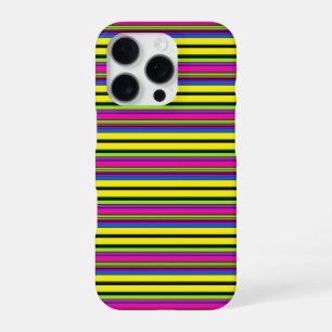 Cute yellow colourful stripes iPhone 16 pro case