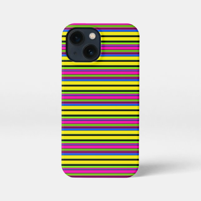 Cute yellow colourful stripes iPhone case (Back)