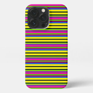 Cute yellow colourful stripes iPhone 13 pro case