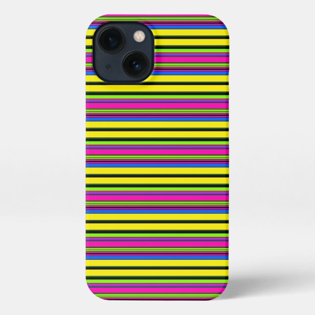 Cute yellow colourful stripes iPhone case (Back)