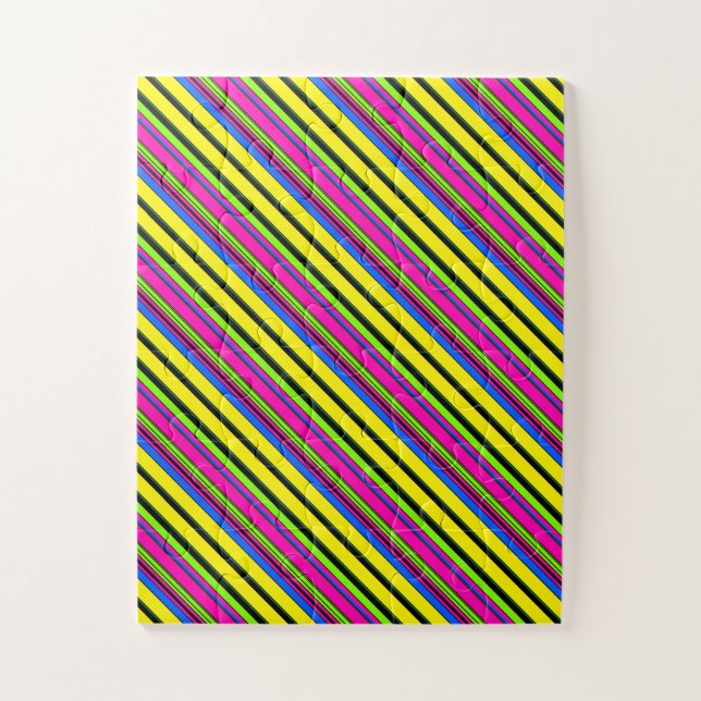 Cute yellow colourful stripes jigsaw puzzle (Vertical)