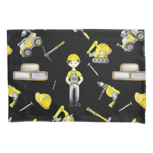Cute Yellow Construction Truck Dump Pillowcase