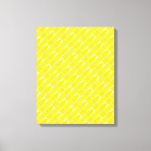 Cute Yellow Crayon Artsy Pattern Canvas Print