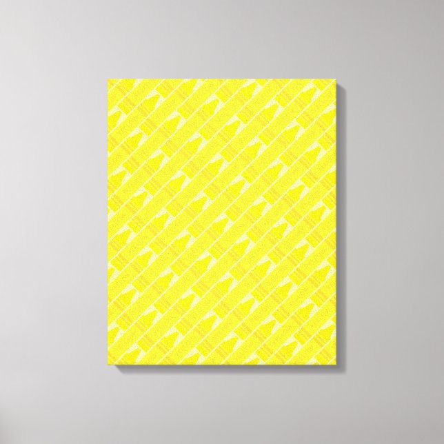 Cute Yellow Crayon Artsy Pattern Canvas Print (Front)