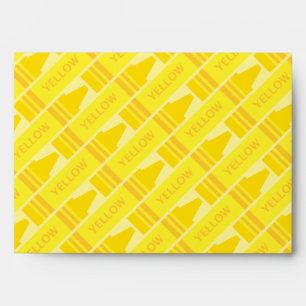 Cute Yellow Crayon Artsy Pattern Envelopes