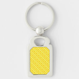 Cute Yellow Crayon Artsy Pattern Keychain