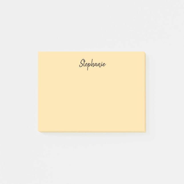  Cute Yellow Custom Name Post-it Notes (Front)