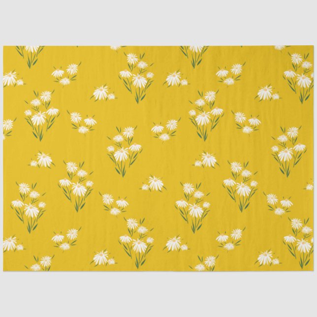 Cute Yellow Daisy floral decoupage Tissue Paper (Front)