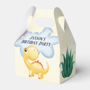 Cute Yellow Dinosaur Boy Birthday Party  Favor Box