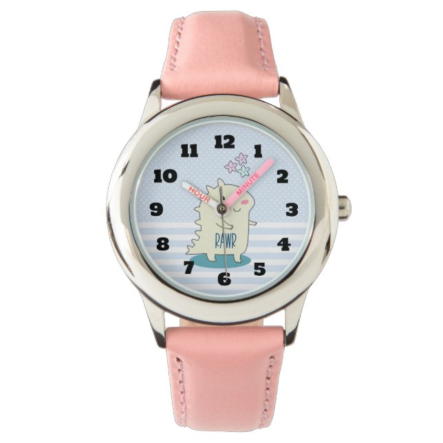 Cute Yellow Dinosaur with Happy Stars Watch (Front)