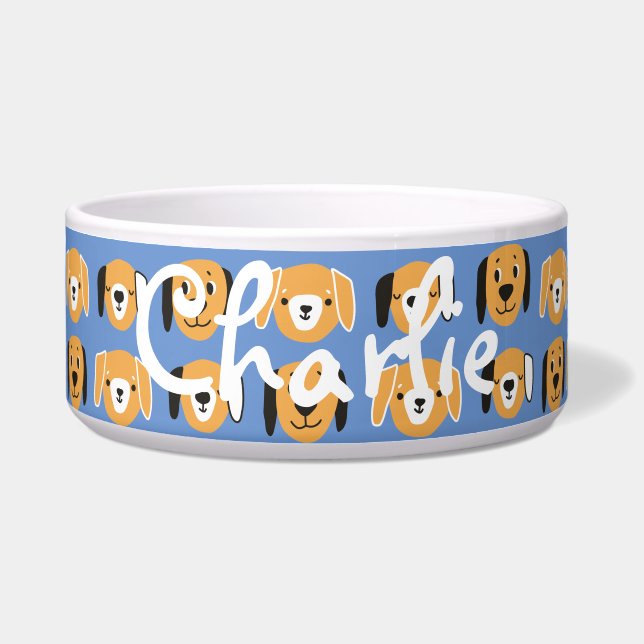 Cute Yellow Dog Head Pattern Customizable Name (Front)