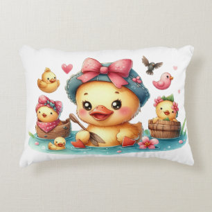 Cute yellow duck baby Accent Pillow