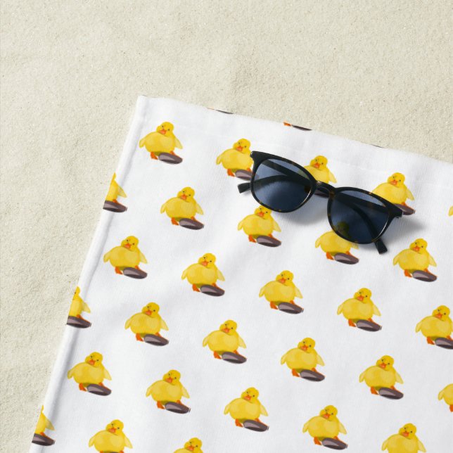 Cute Yellow Duck Beach Towel (In Situ)