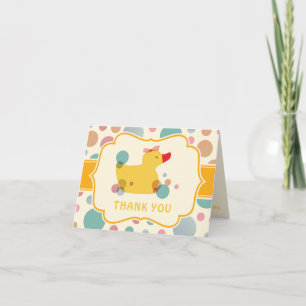 Cute Yellow Duck Birthday Party Thank You Card