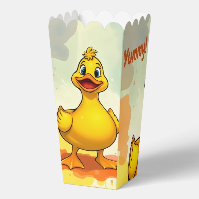 Cute Yellow Duck Birthday Popcorn Box (Back)