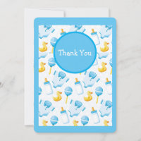 Cute Yellow Duck Blue Baby Shower