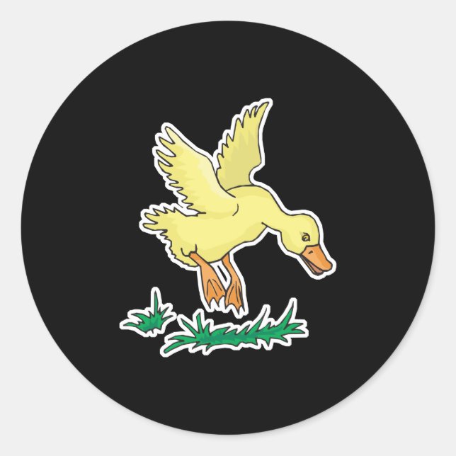 cute yellow duck classic round sticker (Front)