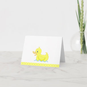 Cute Yellow Duck Customized Note Card