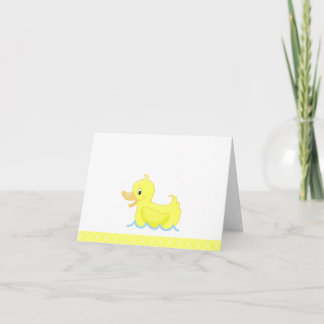 Cute Yellow Duck Customized Note Card