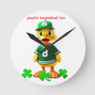 Cute Yellow Duck in Celtics Jersey – Unreal Engine Round Clock