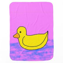 Cute Yellow Duck on Pink
