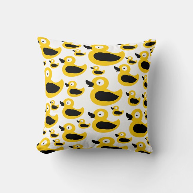 Cute yellow duck pattern  throw pillow (Front)