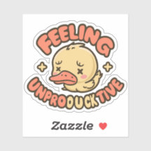 Cute Yellow Duck Puns Feeling Unproducktive