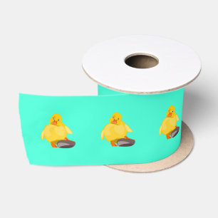 Cute Yellow Duck Satin Ribbon