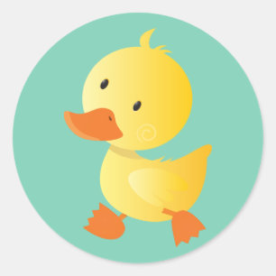 Cute Yellow Duckie Classic Round Sticker