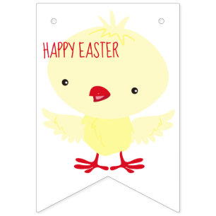 Cute Yellow Duckling   Easter Bunting Flags