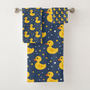 Cute Yellow Ducklings Bath Towel Set