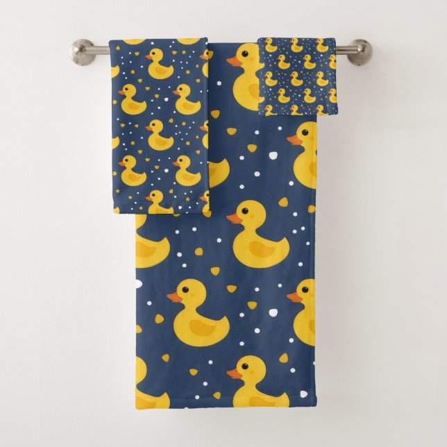 Cute Yellow Ducklings Bath Towel Set (Insitu)