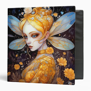 Cute Yellow Fairy Fantasy Art Binder