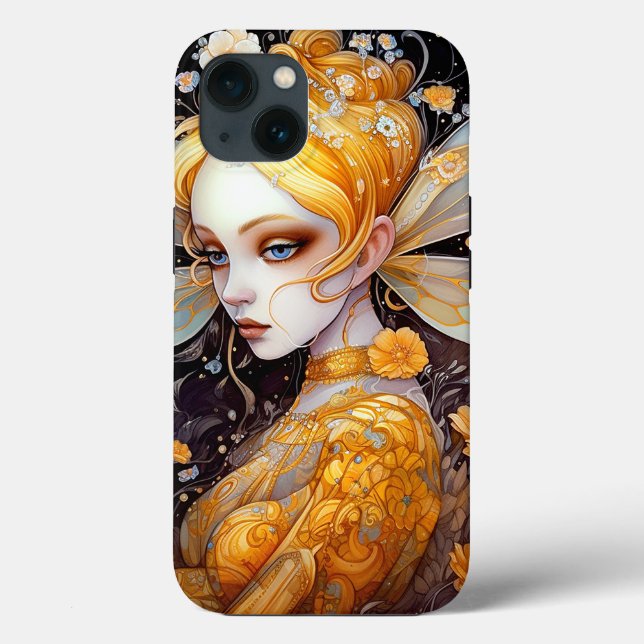 Cute Yellow Fairy Fantasy Art Case-Mate iPhone Case (Back)