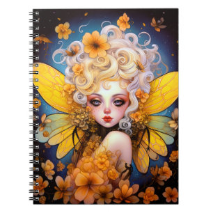 Cute Yellow Fairy Fantasy Art Notebook